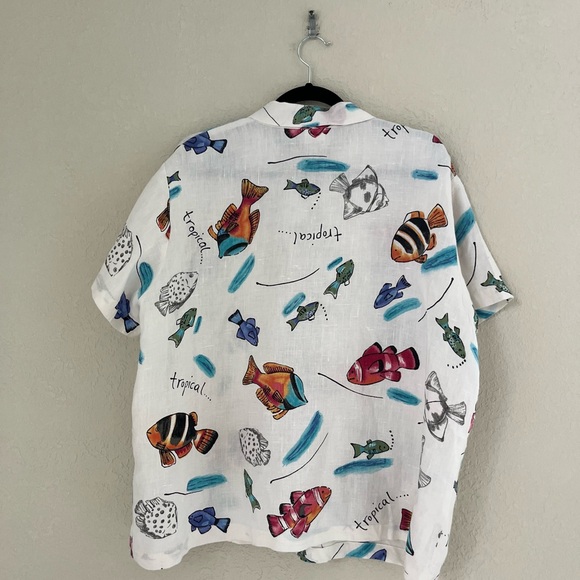 Hot Cotton Marc Ware XL Linen 2 Piece Pajama Sleep Set Short Sleeve Button USA - Picture 5 of 11